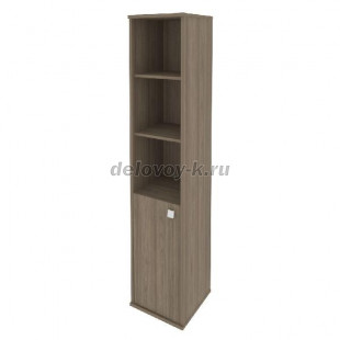 Шкаф высокий узкий левый 1 низкая дверь ЛДСП 412*410*1980  Л.СУ-1.1 Л рис1