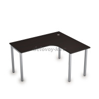 2М.131 Стол криволинейный прав. (1400-1200-750) венге_алюминий матовый рис4