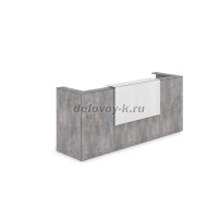 1КР-КЛ.201 Комплект Ресепшн с фартуком HPL 2654-749-1149 без подсветки_Basalt_Белый глянец рис2