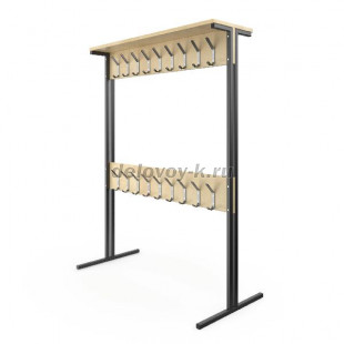 Вешалка напольная 2-сторонняя 36 мест ЛДСП 1200*550*1600 рис1