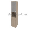 Шкаф высокий узкий правый (1 низкий фасад ЛДСП + 1 низкий фасад стекло)  O.SU-1.4(R)