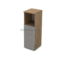 9ПЛ.017.5 Пенал средний со стеклом и нишей (400-450-1245) , левый teakwood рис1