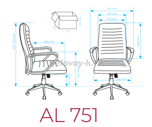 AL 751 Кресло руководителя, экокожа рис3