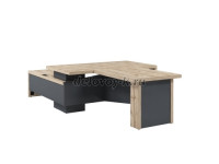 Стол руководителя с опорной тумбой (справа) Столешницы 1800*1000, 1150*900 (бриф.) С блоком розеток рис1