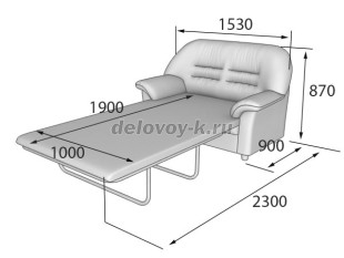 Диван 2-местный раскладной Премьер P2-r рис5