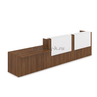 1КРС-ДС.008.1 Комплект Ресепшн с фартуком ЛДСП 4232-901-1161 с подсветкой_Шамони темный_Белый_1 рис2