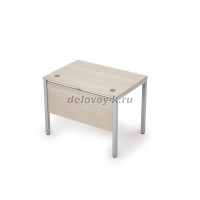 6МД.064 Стол рабочий с экраном из ЛДСП (1600-600-750) Шамони светлый_Алюминий матовый рис5