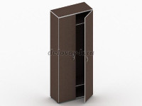 Шкаф д/одежды закрытый с 2 полками и выдвижной штангой 800х370х2030 орех рис1