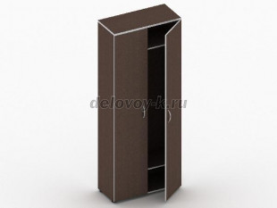 Шкаф для одежды закрытый с 2 полками и выдвижной штангой 800х370х2030 ПР-21/26 рис1