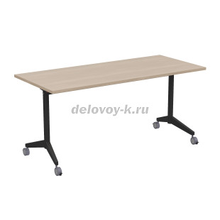 8СР.114-S Складной прямолинейный стол Simple (1600*700*750) (Шамони светлый/Черный) рис3