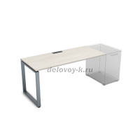 СДТ-О.978 Стол рабочий прямолинейный, приставной (1200-700-750) ivory_алюминий матовый рис3