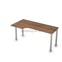 2М.143 Стол криволинейный лев. (1600*800*750)|шамони темный/алюминий матовый рис1