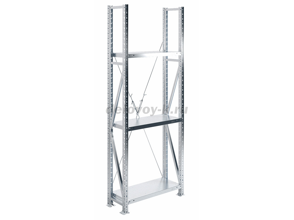 Стеллаж MS U 200/70x30/3 безболтовой среднегрузовой с одной крестовиной жесткости, нагрузка 1000 кг фото 1