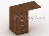 Тумба приставная на 4 ящика и замком верхнего ящика с крышкей 800