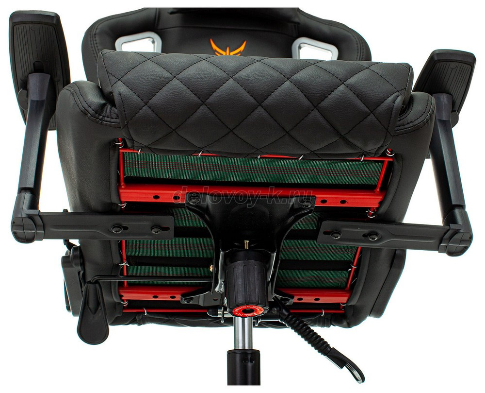 Кресло игровое KNIGHT OUTRIDER экокожа ромбики, подголовник, крестовина металл фото 3