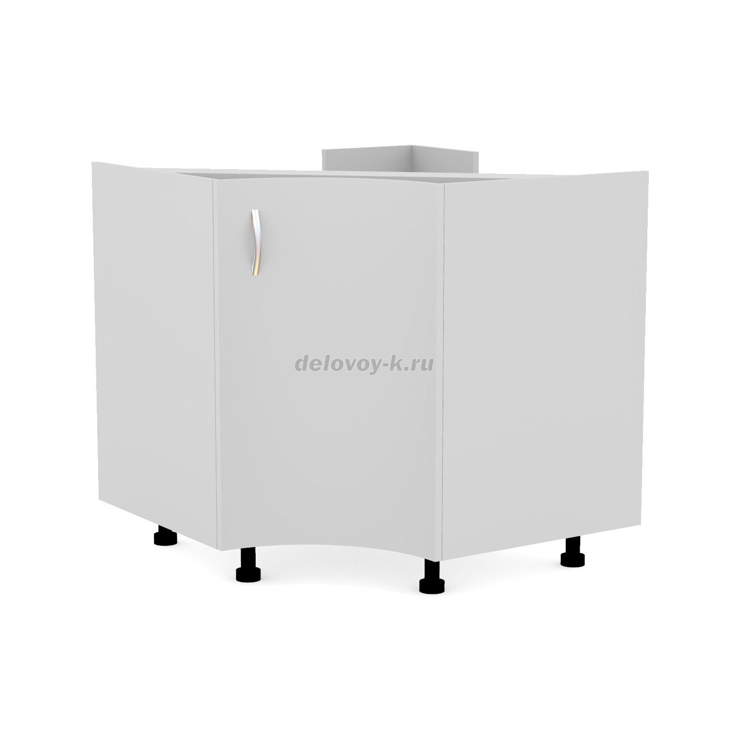 Тумба кухонная угловая под мойку с одной распашной радиусной дверью с полкой 830*500*720 фото 1