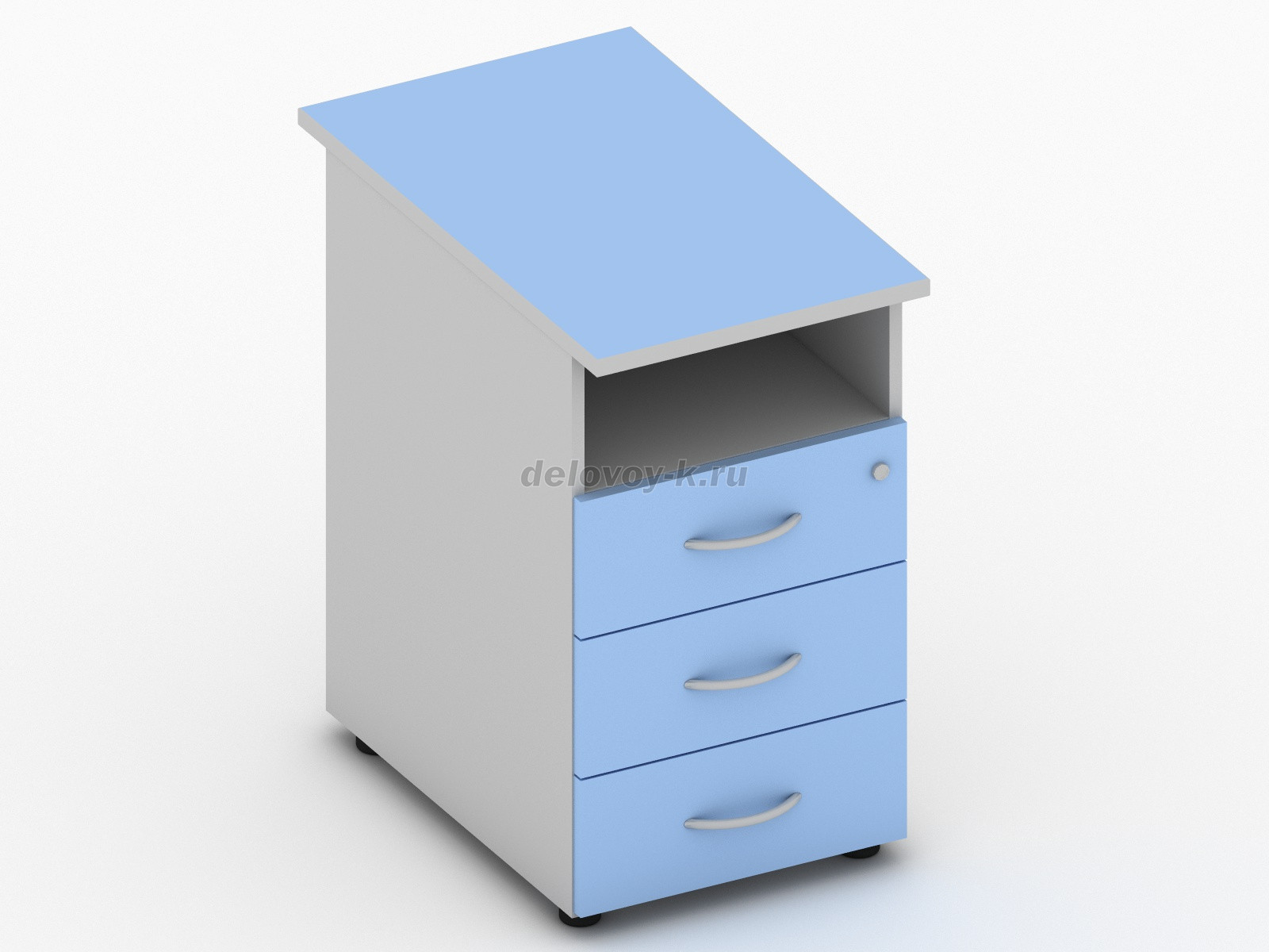 Тумба приставная с нишей и замком, крышка 42.03, 420х700х728 ПР-42/42.03 фото