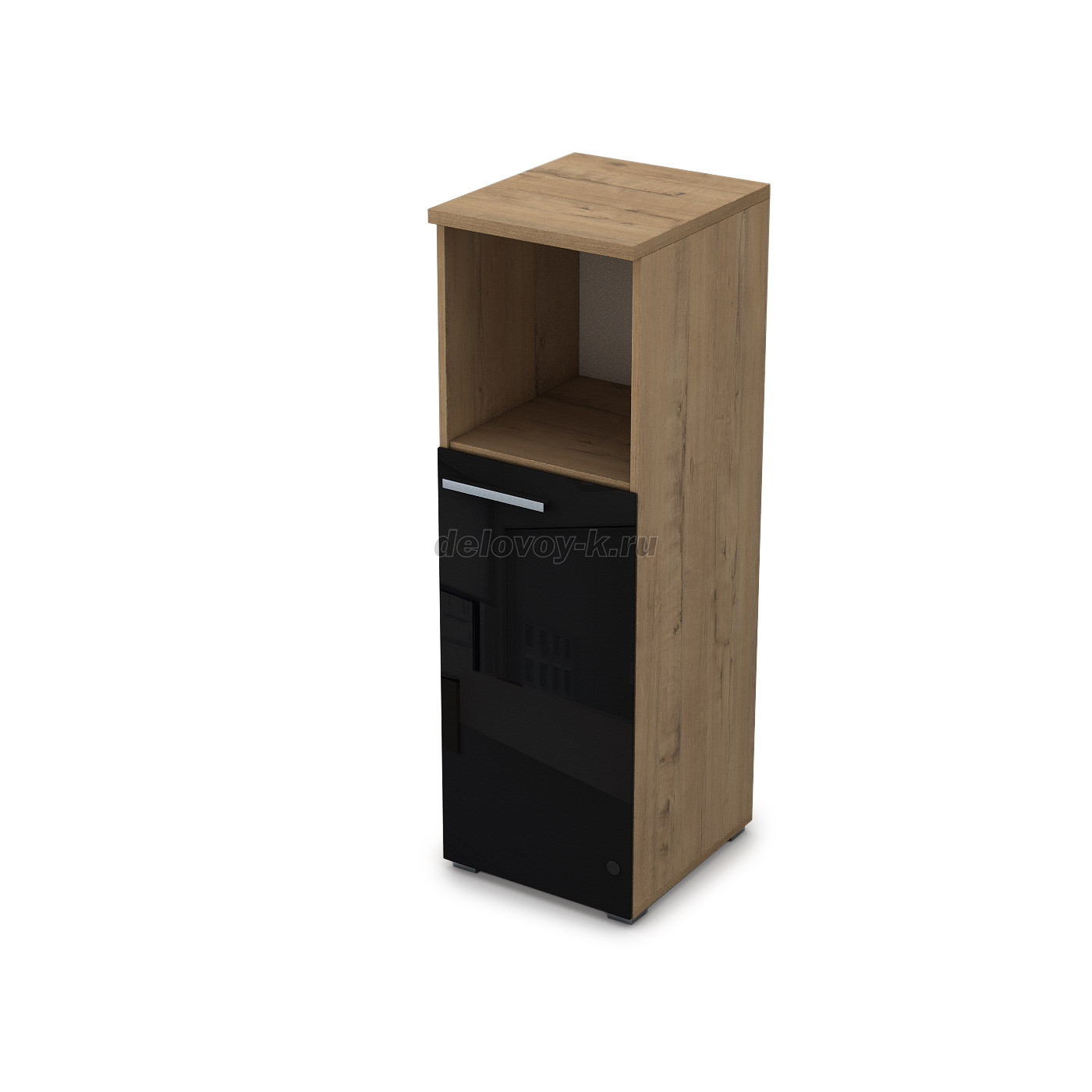 9ПЛ.017.8 Пенал средний со стеклом и нишей (400*450*1245), левый фото