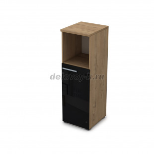 9ПЛ.017.8 Пенал средний со стеклом и нишей (400*450*1245), левый рис2