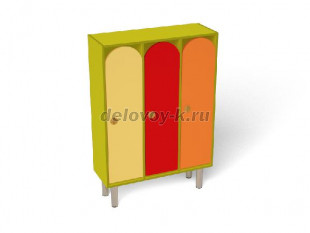 Шкаф 3-секционный на металлических ножках (ШР-003-3) рис1