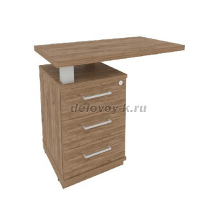 Тумба приставная с топом для прямоугольного стола левая (слево от стола) KTP-1 (L) рис1