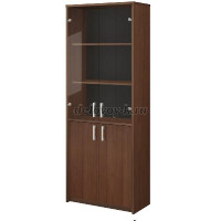 Шкаф комбинированный с прозрачным стеклом А-310+А-стл310пр Орех рис1