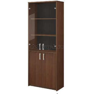 Шкаф для документов со стеклянными прозрачными дверьми А-310+А-стл310прозр 770*370*2000мм рис1