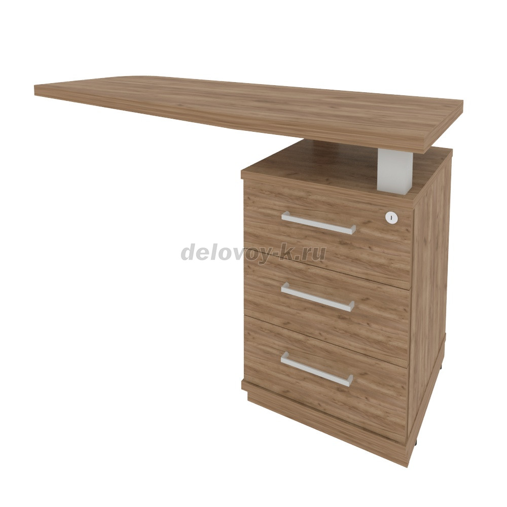 Тумба приставная с топом для криволинейного стола левая (справа от стола) KTP-2 (R) фото