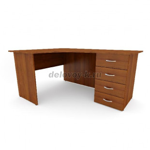 Стол письменный угловой с тумбой ДУ-1.17 пр 1600*1200*750 рис1