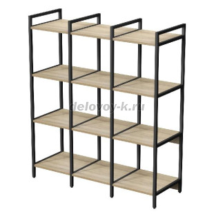 10ССТ.4.400 Стеллаж средний тройной 4 полки, узкий (1160*400*1328) рис1