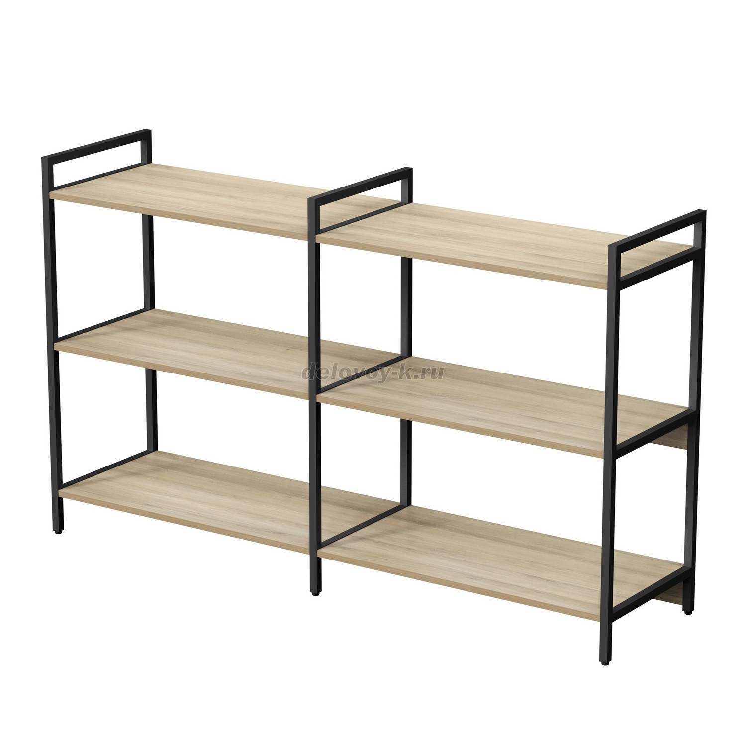 10ССД.3.800 Стеллаж средний двойной 3 полки, широкий (1580*400*952) фото