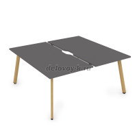 10БДВ.285 Стол системы БЕНЧ, сдвоенный, на 2 рабочих места (1800-1635-750) graphit_iron wood рис2