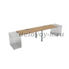 СДТЛ-П.974 Стол рабочий прямолинейный, приставной (3200-700-750) teakwood_алюминий матовый