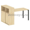 Стол письменный на П-образном м/к с опорным шкафом-купе БП.РС-СШК-3.3