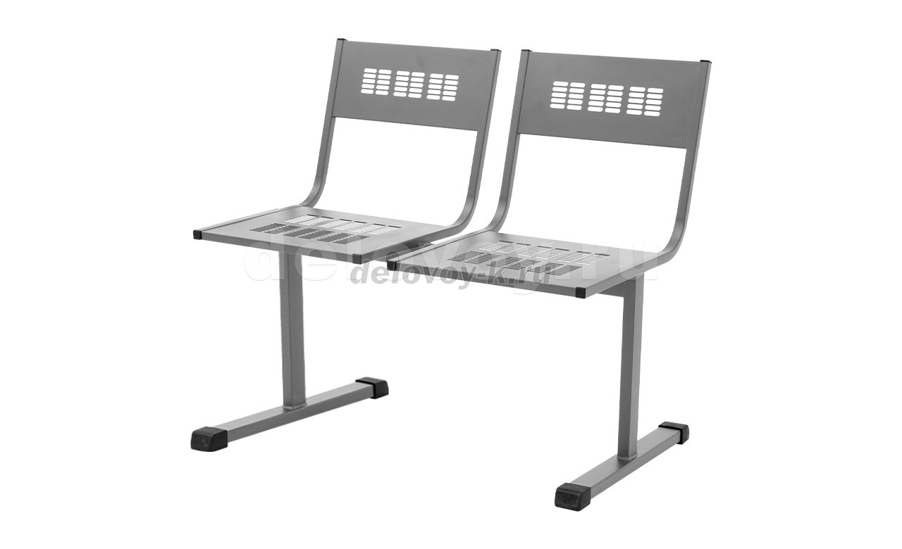 Секция на цельносварной раме М-Стайл С 2-местная, сиденья металл фото