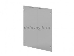 N-014 Двери низкие стеклянные 418 мм, 2 шт. Цвет стекла серый рис1