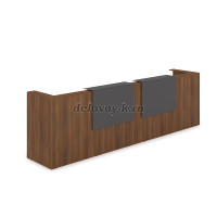 1КР-КЛ.202.1 Комплект Ресепшн с фартуком HPL 3854-749-1149 с подсветкой_Шамони темный_Графит матовый_1 рис2