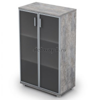 6Ш.017.4 Шкаф для документов средний со стеклом (800-450-1348) Basalt рис1