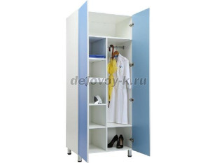 Шкаф медицинский для одежды MW-2 1980 голубой рис1