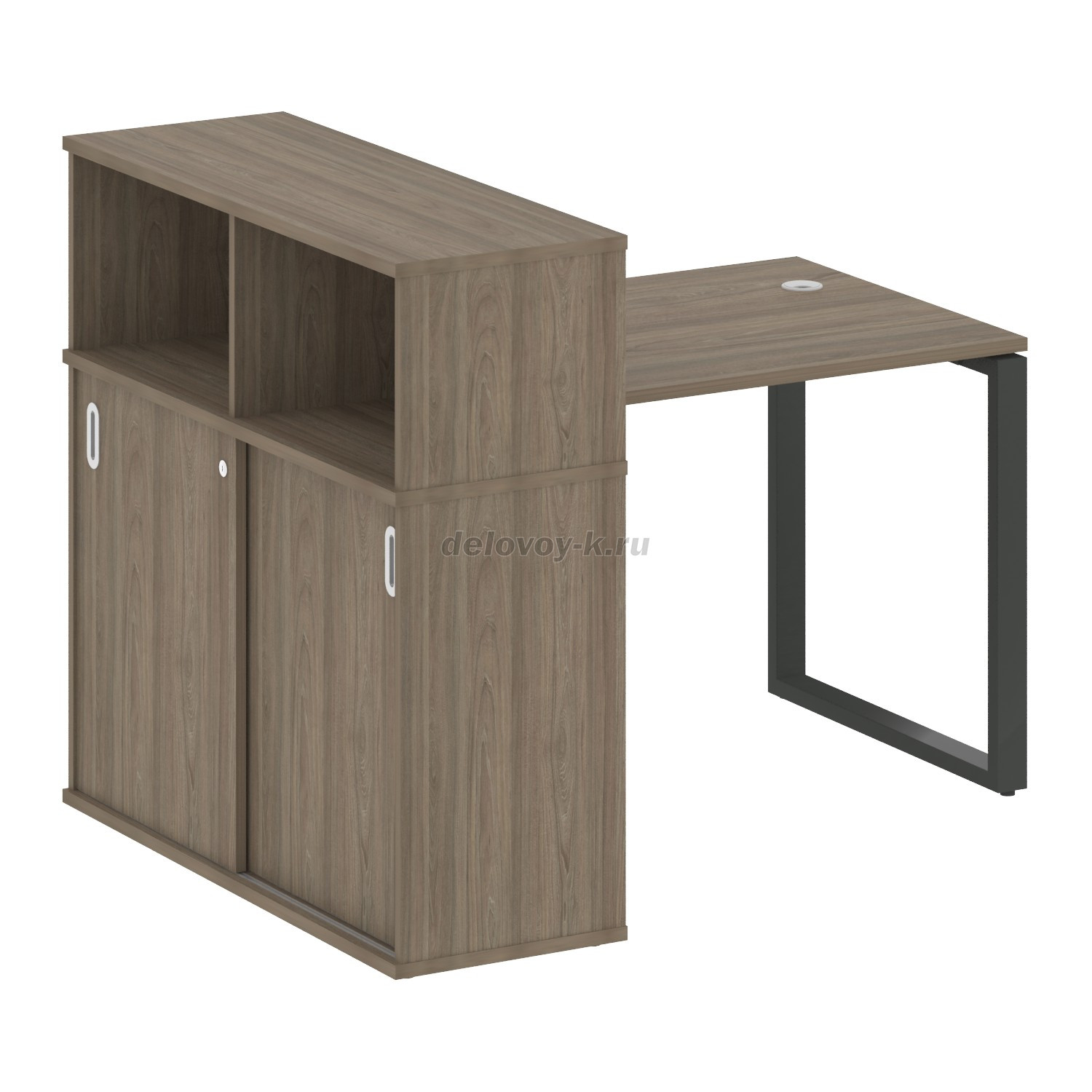 Стол письменный на О-образном м/к с опорным шкафом-купе 1410*1120*1098  БО.РС-СШК-3.1 фото