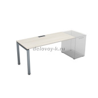 СДТ-П.994 Стол рабочий прямолинейный, приставной (1600-900-750) ivory_алюминий матовый рис3