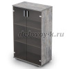 6Ш.017.3 Шкаф для документов средний со стеклом (800-450-1348) Basalt