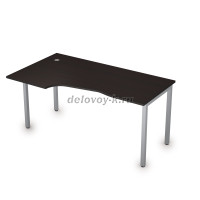 2М.121 Стол криволинейный прав. (1600-900-750) венге_алюминий матовый рис4