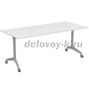 8СР.125-S Складной прямолинейный стол Simple (1800-800-750)_белый_алюминий матовый