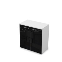 9НШ.023.4 Шкаф низкий со стеклом (800-450-845) белый премиум рис4