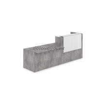 1КРС-КЛ.007 Комплект Ресепшн с фартуком HPL 2832-901-1149 без подсветки_Basalt_Белый глянец рис2