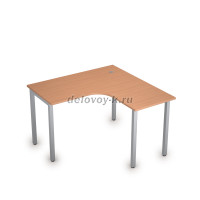 2М.129 Стол криволинейный прав. (1200-1200-750) бук_алюминий матовый рис3
