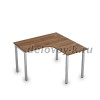 2М.129 Стол криволинейный прав. (1200*1200*750)|шамони темный/алюминий матовый