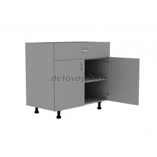 Тумба кухонная с двумя распашными дверями и ящиком 900*500*720 рис2