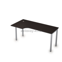 2М.143 Стол криволинейный лев. (1600-800-750) венге_алюминий матовый рис4